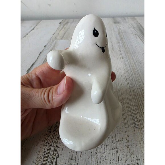 Ceramic vintage ghost Halloween decor shabby chic white - Picture 5 of 7
